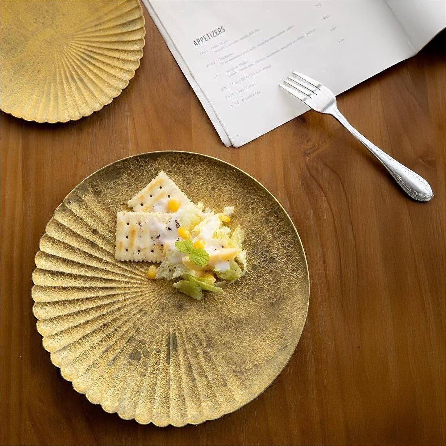 Ocean Bubble Handmade Plate - Small 6.3 in Gold - ZenwareCrafts