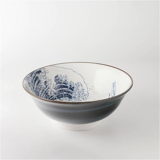 The Great Wave Mino Ware Porcelain Bowl - Large 8.2 in