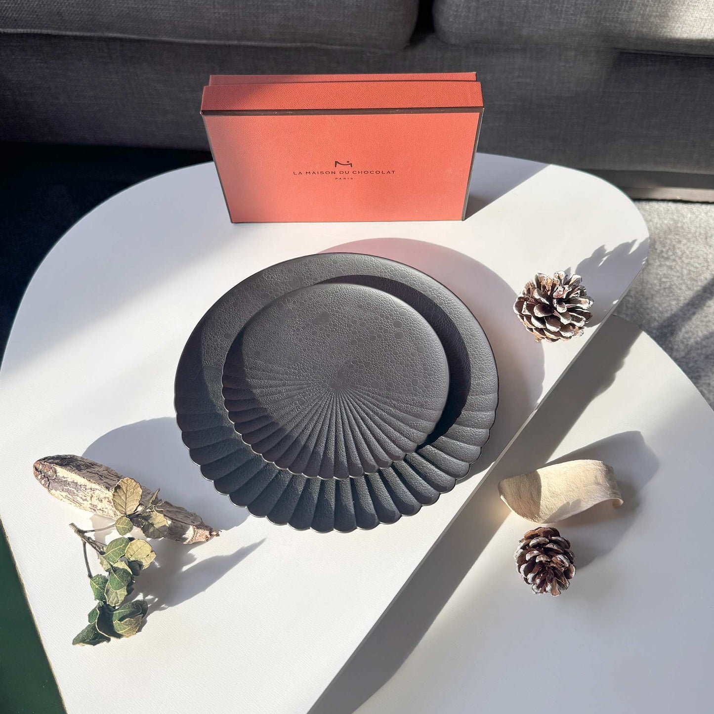 Ocean Bubble Handmade Plate Set - Black - ZenwareCrafts