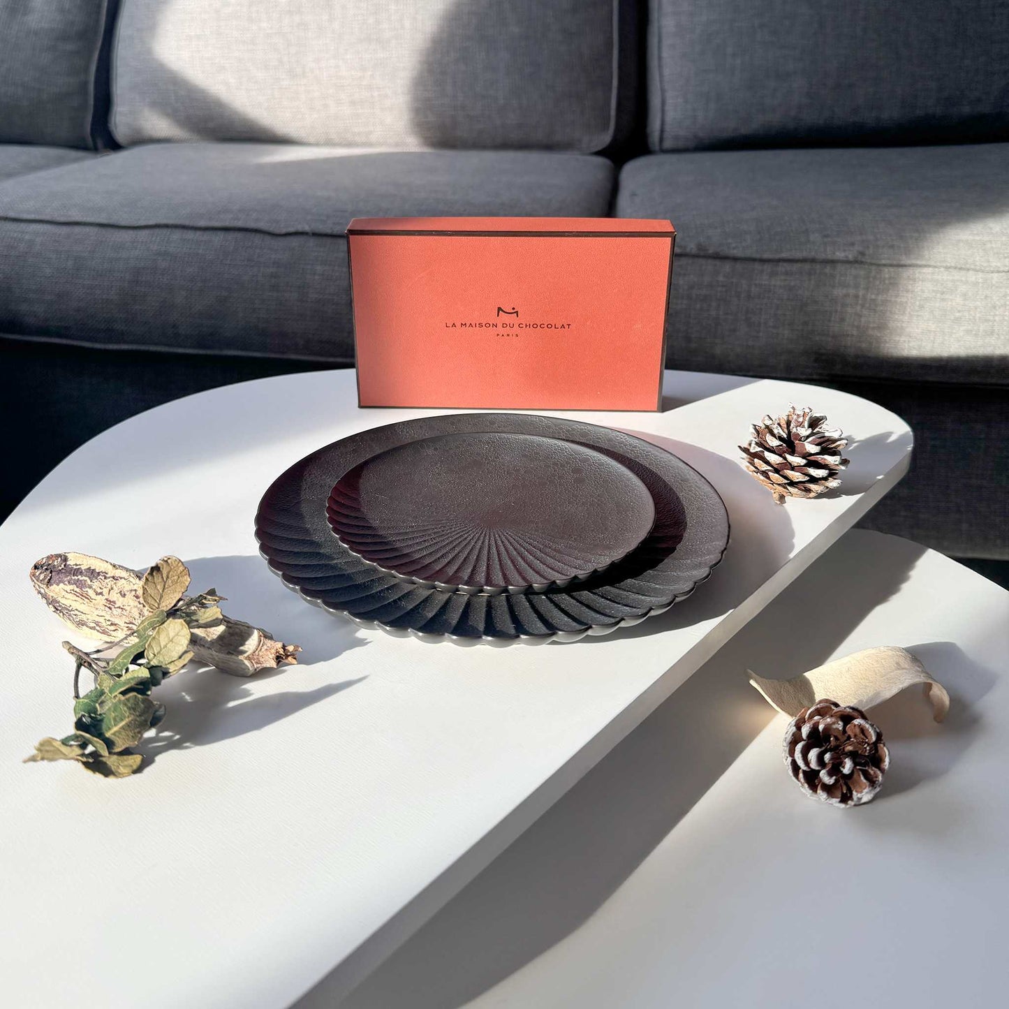 Ocean Bubble Handmade Plate Set - Black - ZenwareCrafts