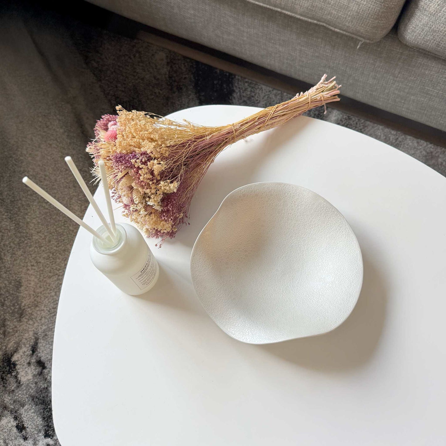 Ocean Bubble Handmade Curvy Bowl - White - ZenwareCrafts