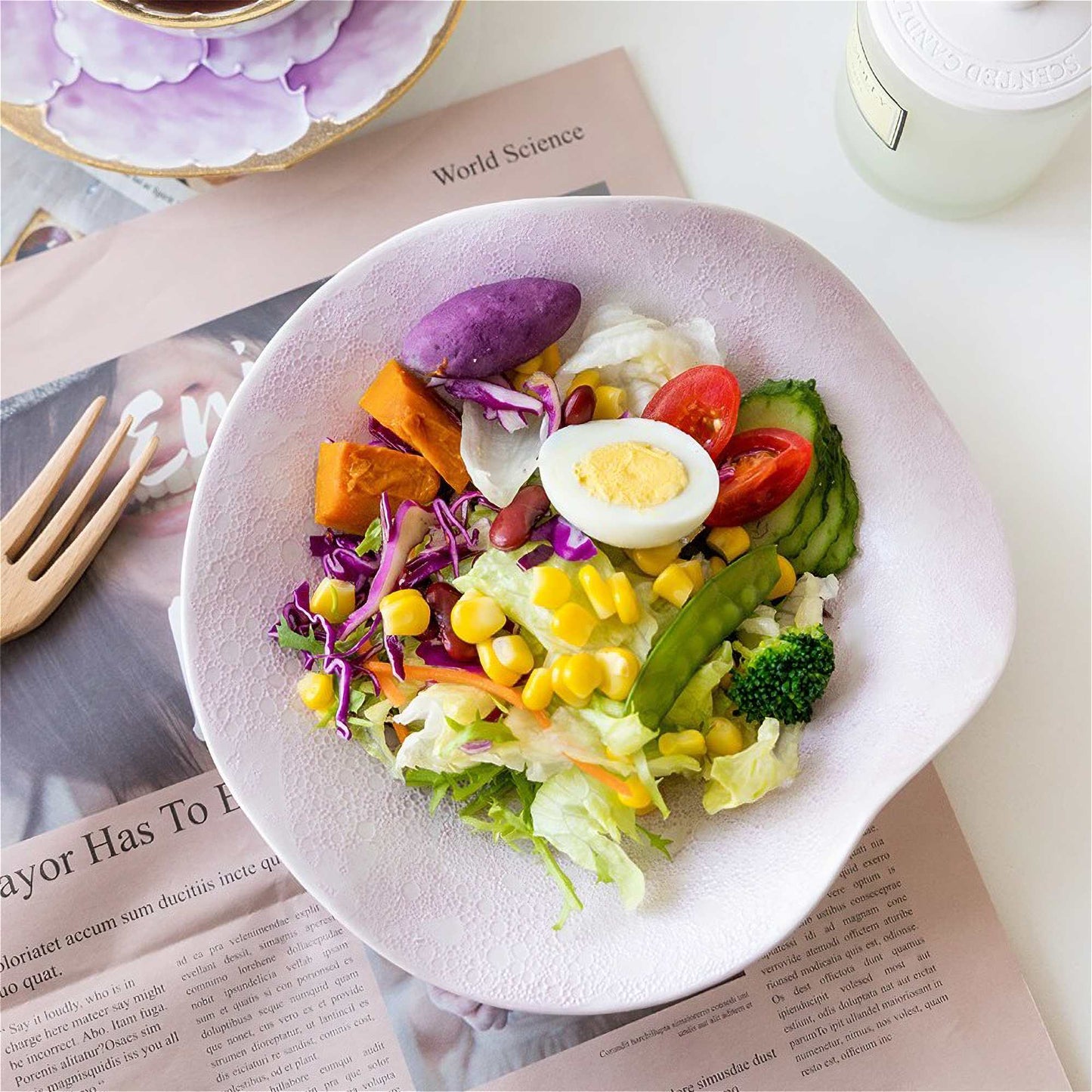 Ocean Bubble Handmade Curvy Bowl - Purple - ZenwareCrafts