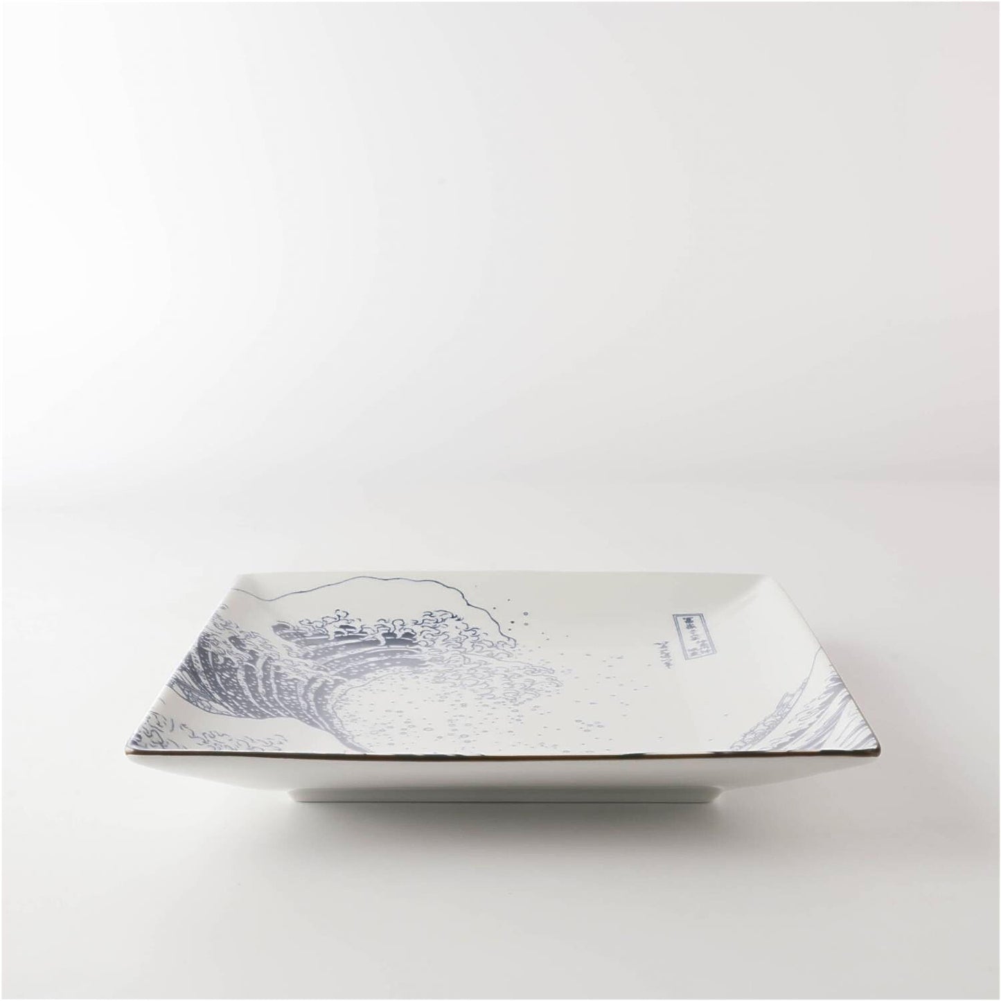 The Great Wave Mino Ware Porcelain Plate - Square 7.8 in