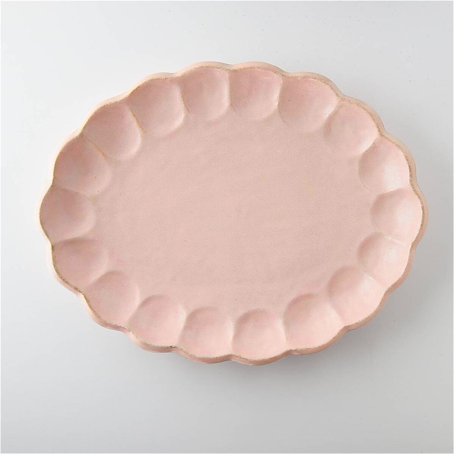 Kaneko Kohyo Rinka Handmade Oval Plate - Pink