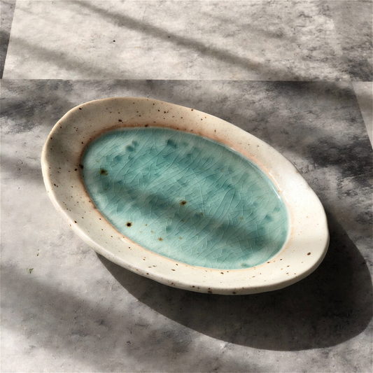 Lake Mino Ware Porcelain Plate - Medium 6.7 in Oval