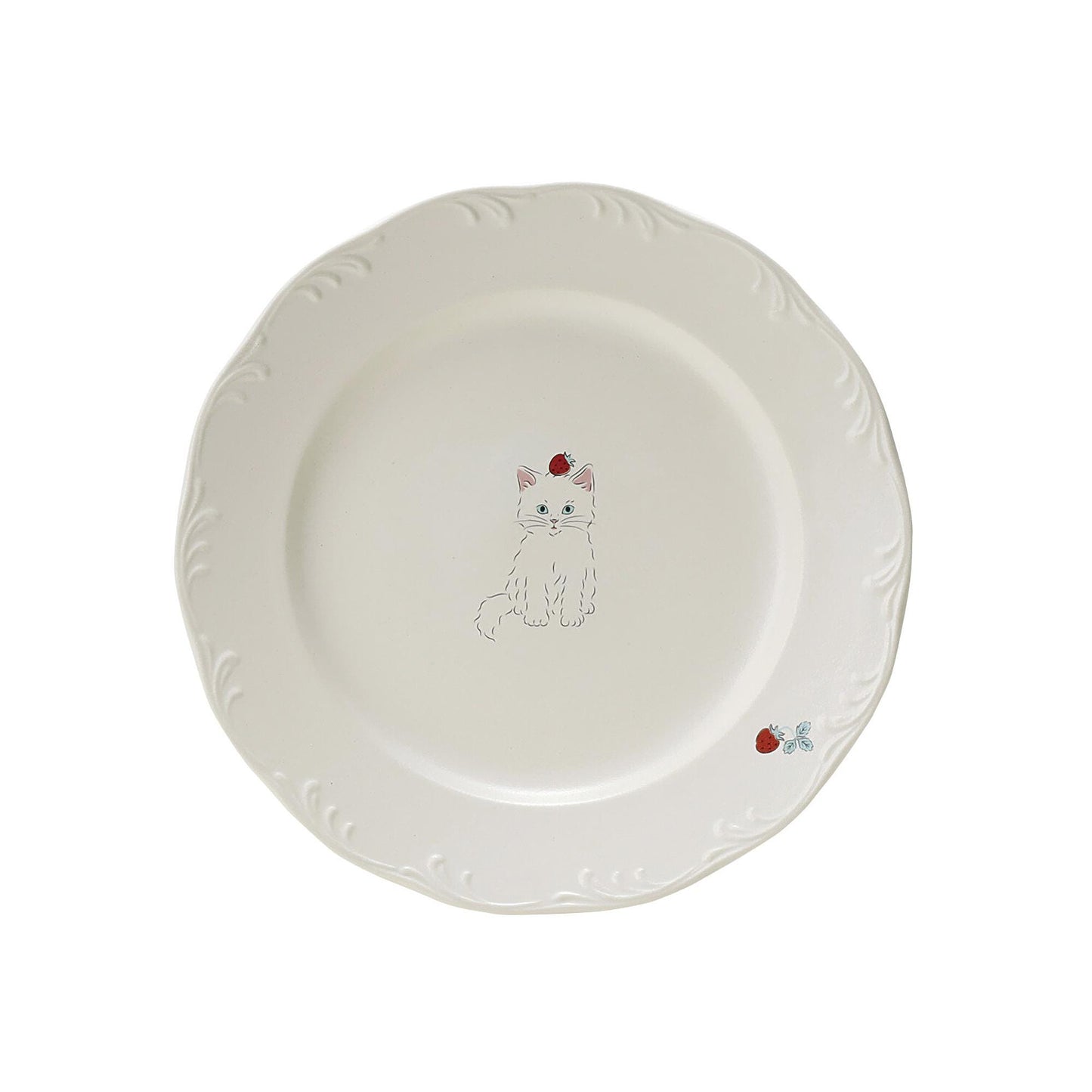 Trio Cat Eco-Friendly Recycled Clay Porcelain Plate - Large 7.9 in