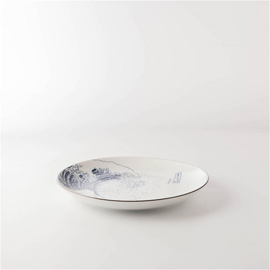 The Great Wave Mino Ware Porcelain Plate - Small 7.2 in - ZenwareCrafts
