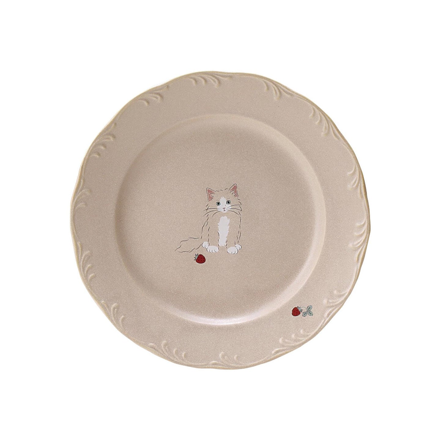 Trio Cat Eco-Friendly Recycled Clay Porcelain Plate - Large 7.9 in