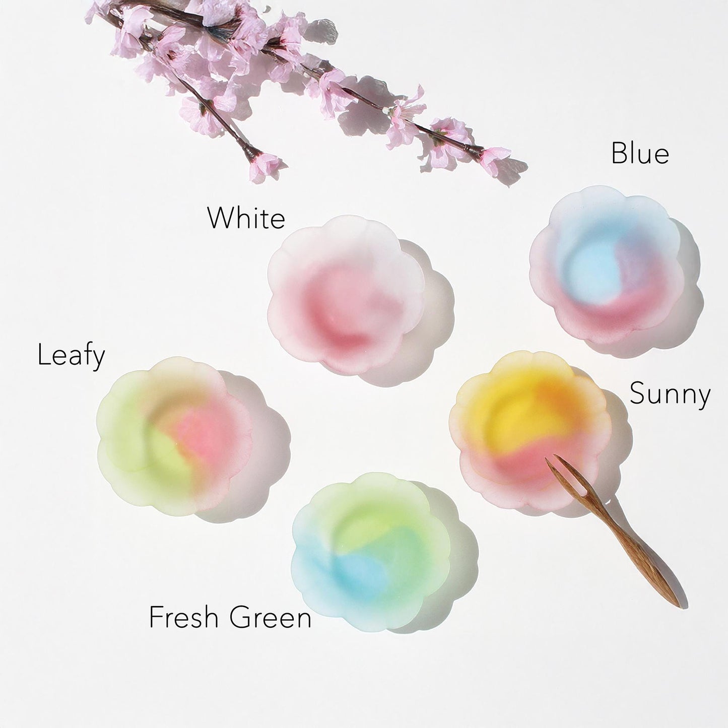 Sakura Sake Glass/Side Dish Collection - Multi Color Cherry Blossom