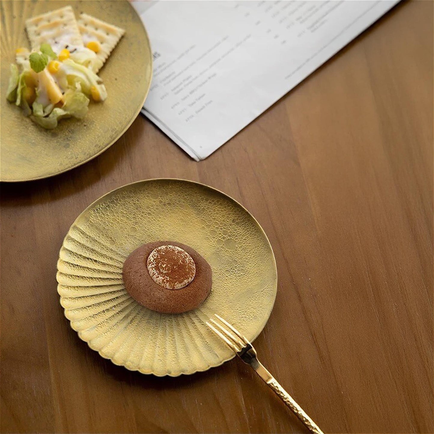 Ocean Bubble Handmade Plate Set - Gold