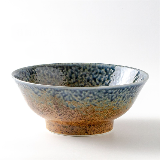 The Sandy Blue Mino Ware Porcelain 8.3 in Ramen Bowl