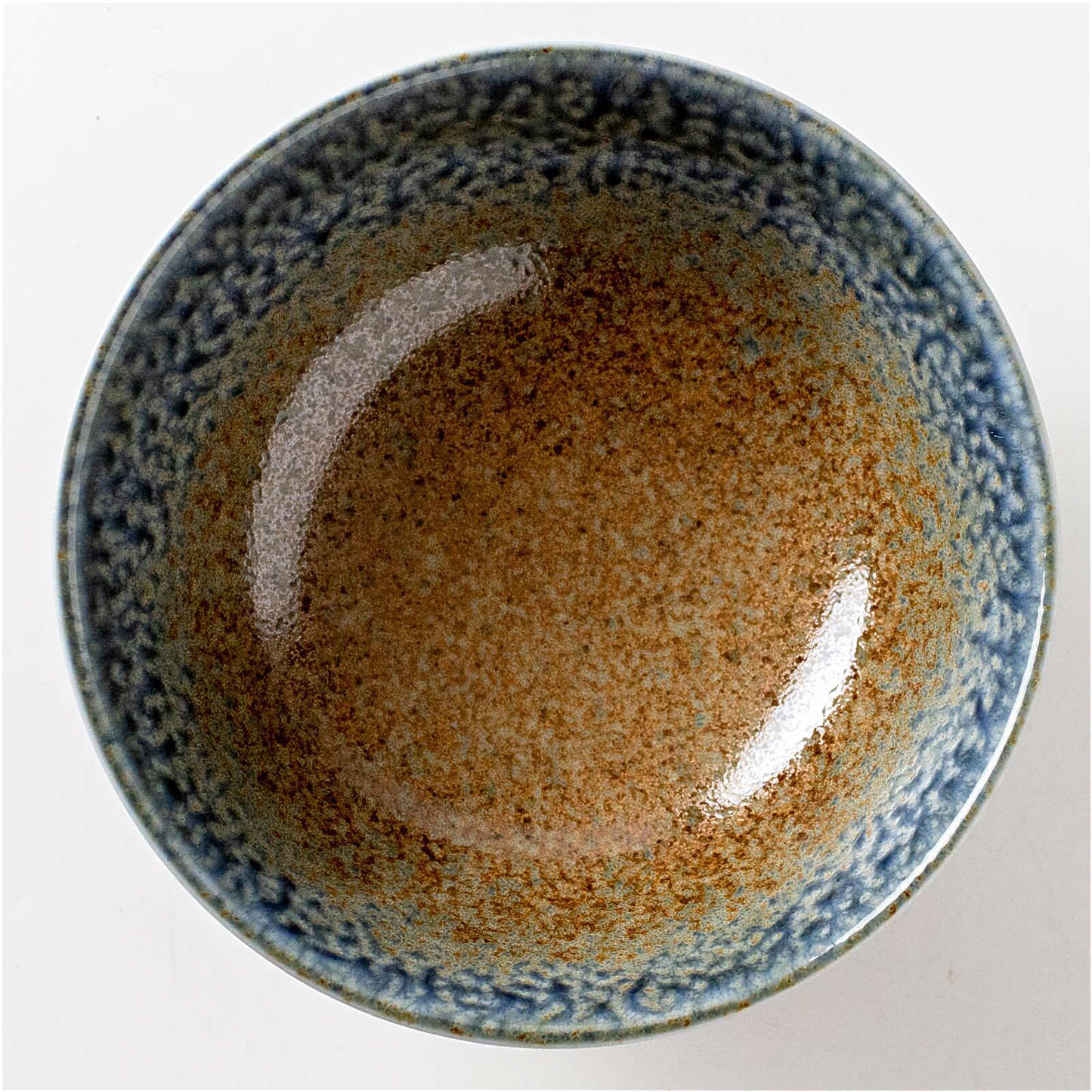 The Sandy Blue Mino Ware Porcelain 8.3 in Ramen Bowl