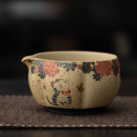 Blue&White Flint Red Handmade Matcha Bowl Set with Accessories