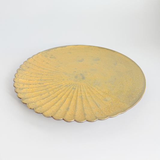 Ocean Bubble Handmade Plate - Large 9.0 in Gold - ZenwareCrafts