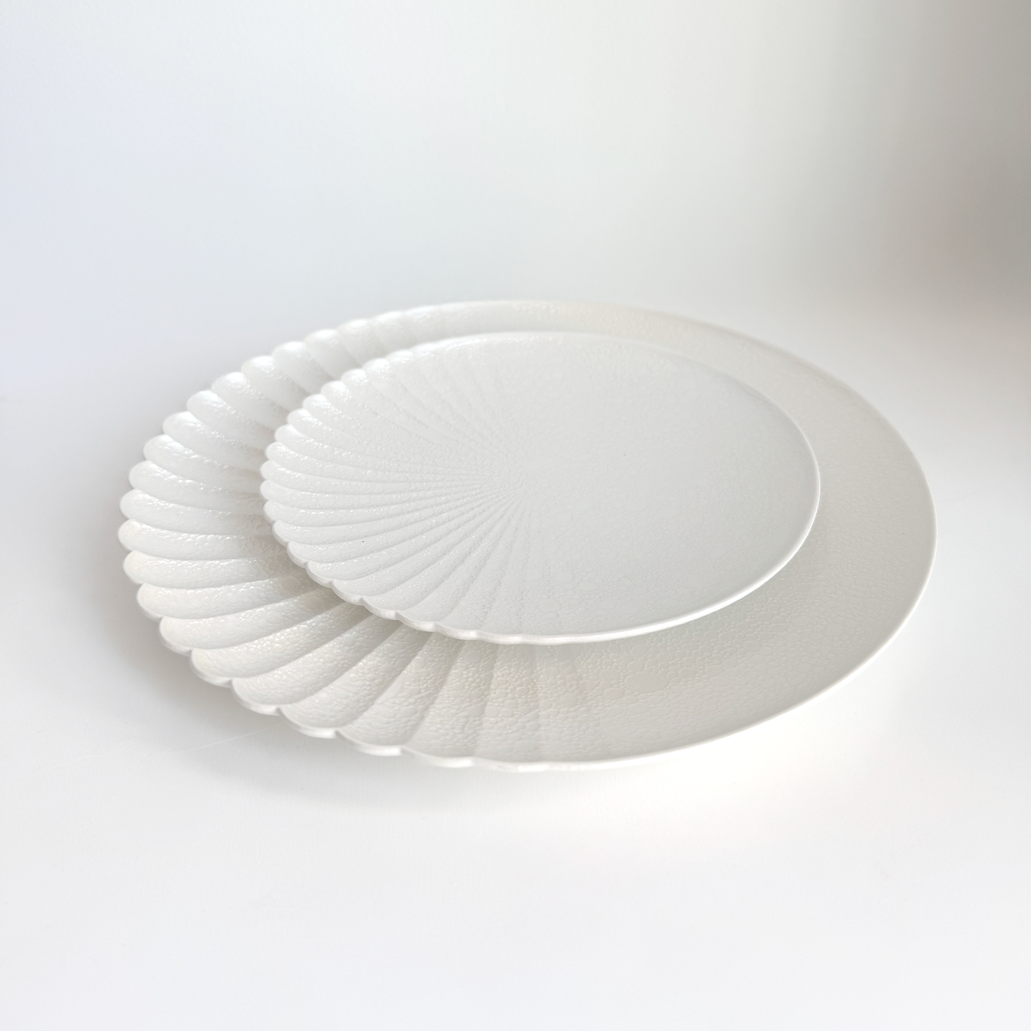 Ocean Bubble Handmade Plate Set - White