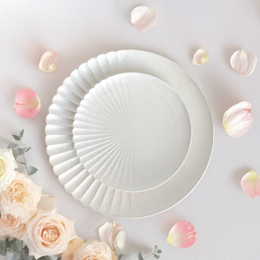 Ocean Bubble Handmade Plate Set - White