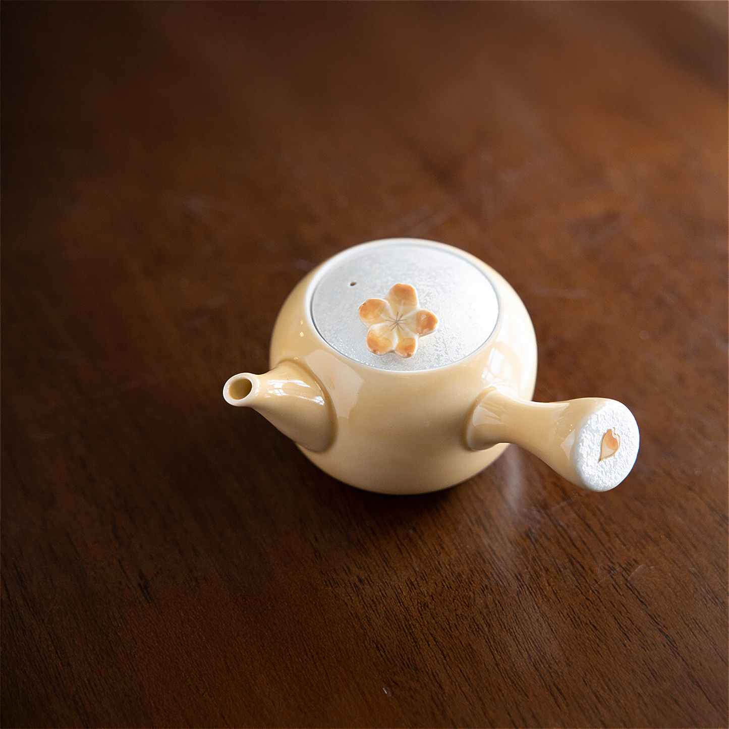 Cherry Blossom Handmade Teapot and Cup Set - Orange