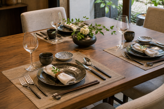 How to Set a Dining Table Like a Professional in western style but with Japanese tableware