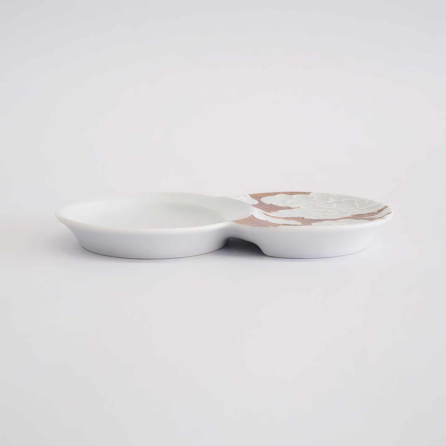 Hasami Ware Cloud Sauce Dish - Silver/Gold