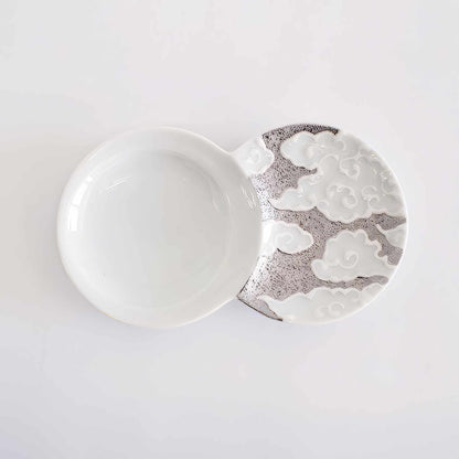 Hasami Ware Cloud Sauce Dish - Silver/Gold