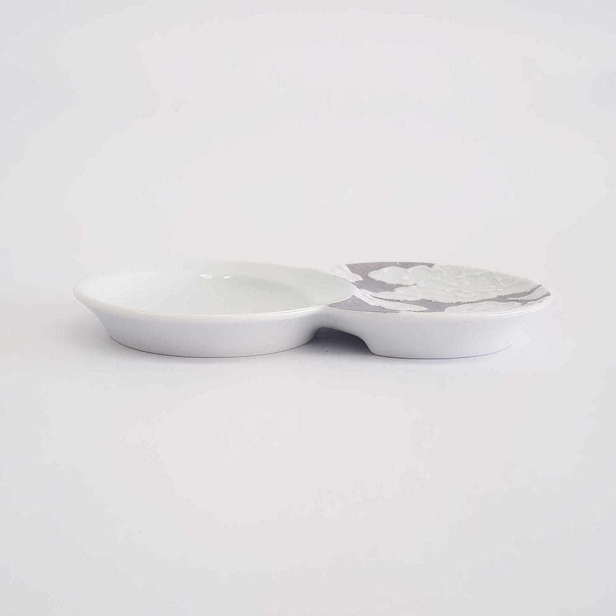 Hasami Ware Cloud Sauce Dish - Silver/Gold