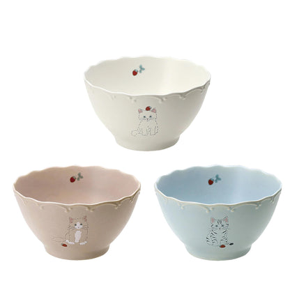 Trio Cat Eco-Friendly Recycled Clay Porcelain Bowl