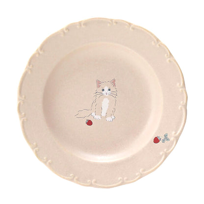 Trio Cat Eco-Friendly Recycled Clay Porcelain Plate - Small 6 in