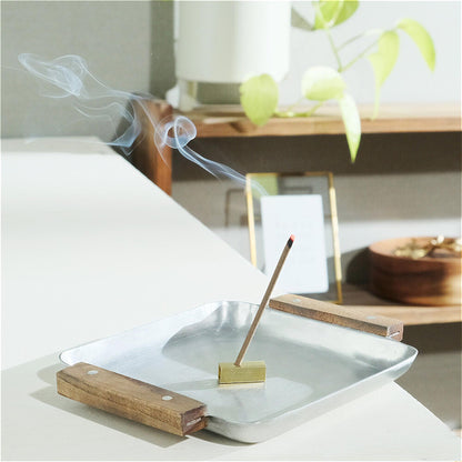 Decorative Mini Tray with Rustic Wooden Handle