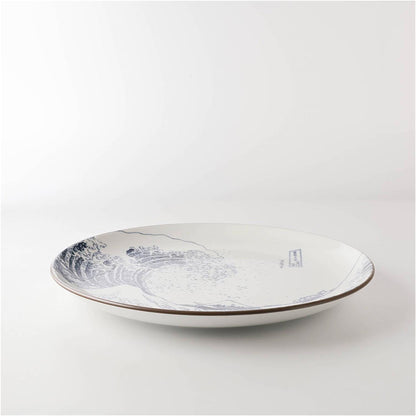 The Great Wave Mino Ware Porcelain Plate - Large 9.9 in
