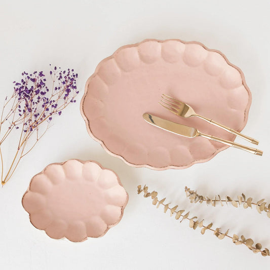 Kaneko Kohyo Rinka Handmade Oval Plate - Pink
