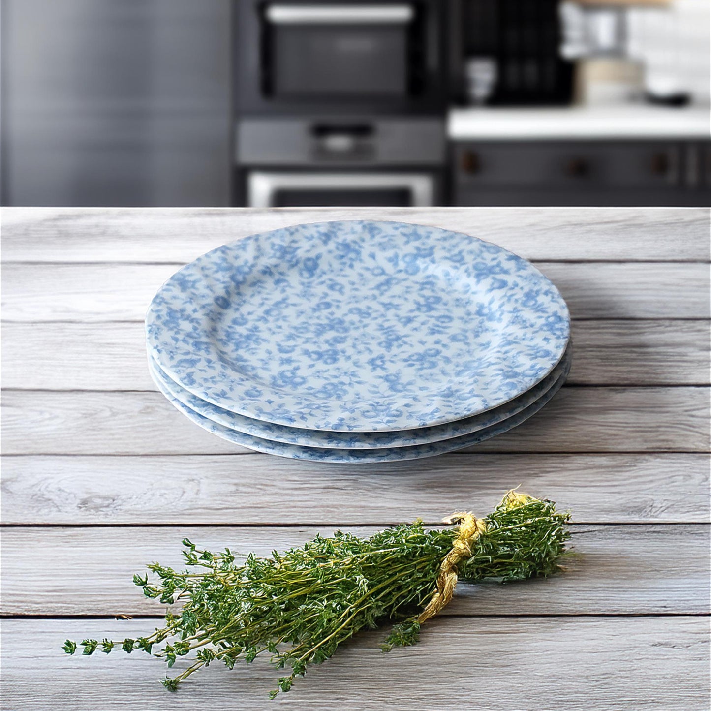 Handmade Vintage Plate - Blue Rose
