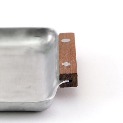 Decorative Mini Tray with Rustic Wooden Handle