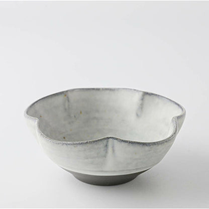 Gray ceramic bowl on a white background