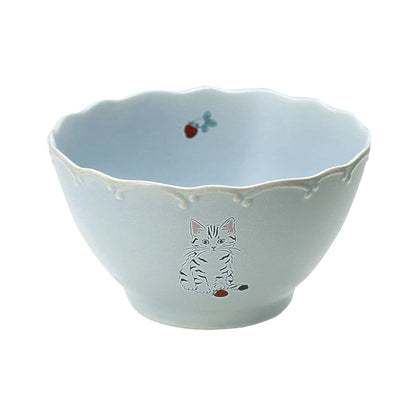 Trio Cat Eco-Friendly Recycled Clay Porcelain Bowl