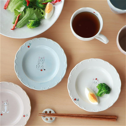 Trio Cat Eco-Friendly Recycled Clay Porcelain Plate - Small 6 in