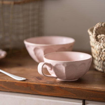 Kaneko Kohyo Rinka Handmade Soup Cup with Saucer - Pink