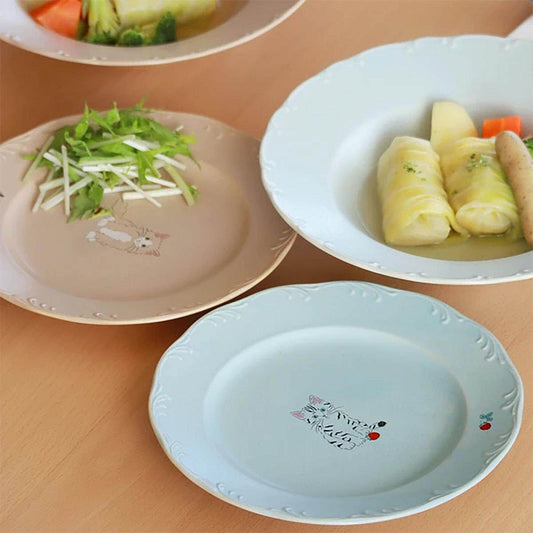 Trio Cat Eco-Friendly Recycled Clay Porcelain Plate - Large 7.9 in