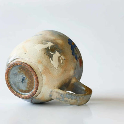 Hana Tobi Rabbit Hasami Ware Handmade Mug - Pink/Blue