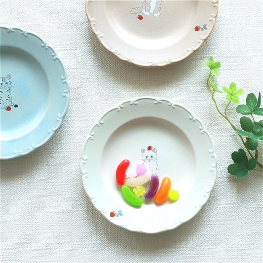 Trio Cat Eco-Friendly Recycled Clay Porcelain Plate - Small 6 in