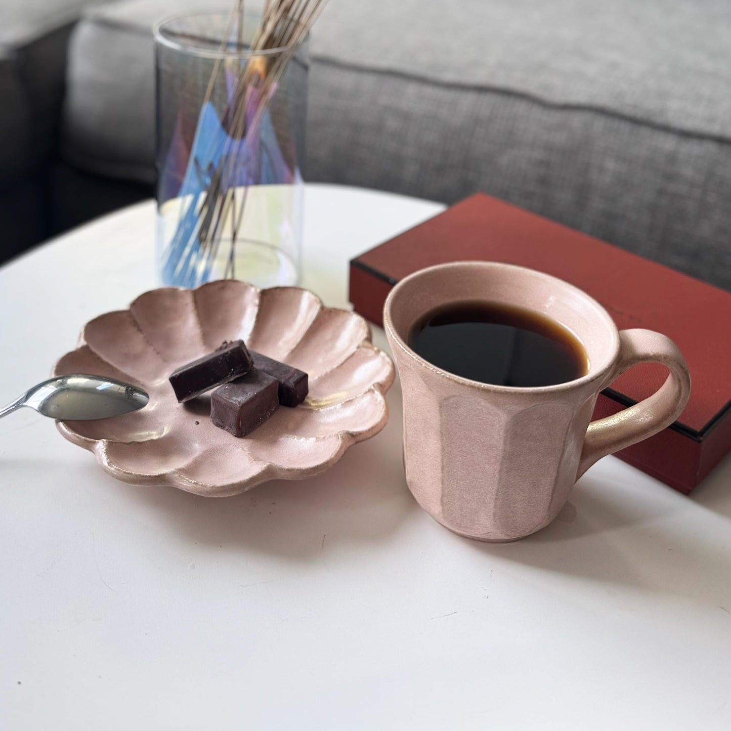 Kaneko Kohyo Rinka Handmade Mug with Saucer - Pink