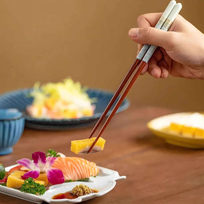 ISHIDA Thank You Chopsticks and Rest Set - Pink/Blue