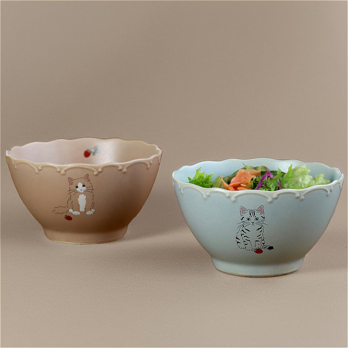 Trio Cat Eco-Friendly Recycled Clay Porcelain Bowl
