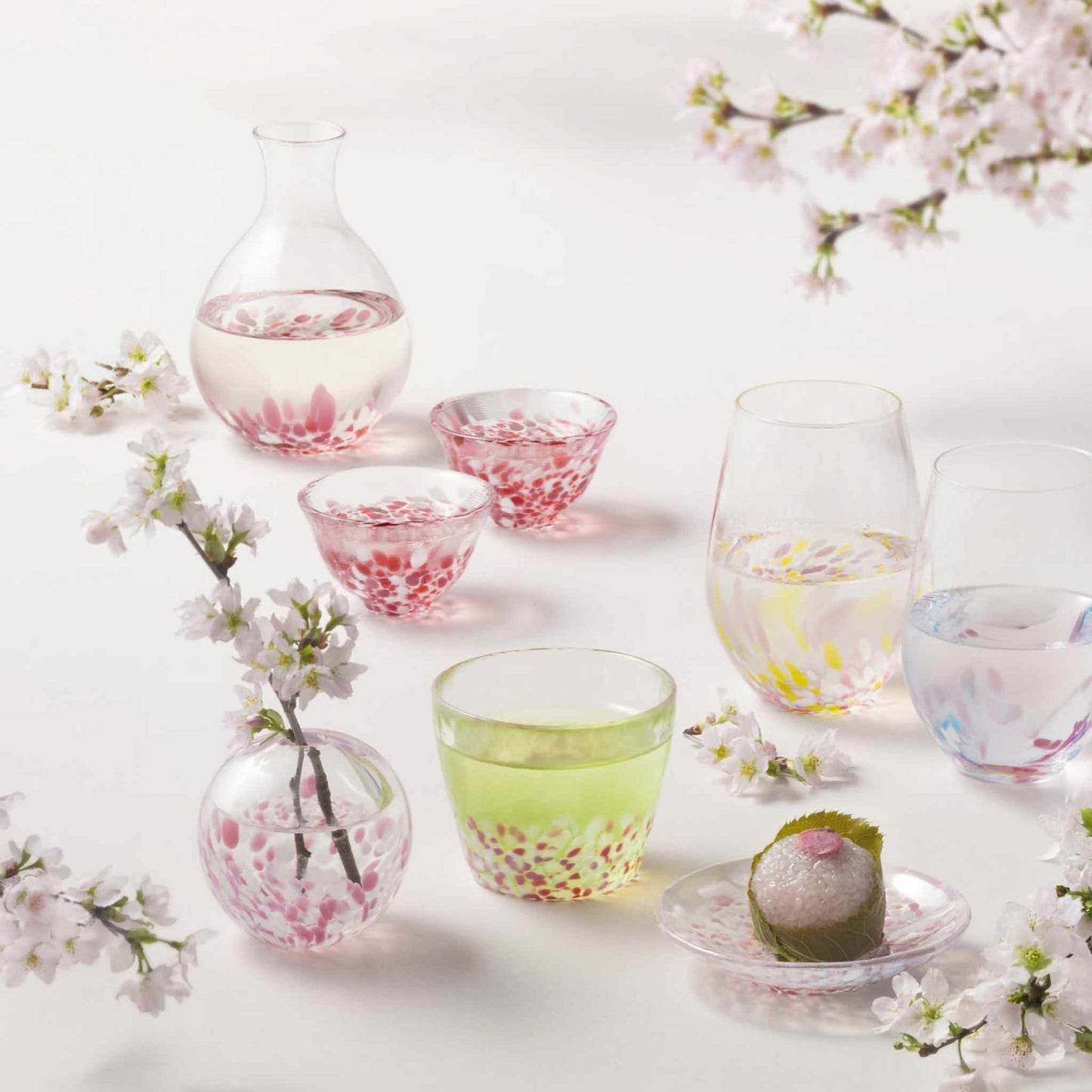 Cherry Blossom Petal Glassware Collection by Tsugaru Vidro