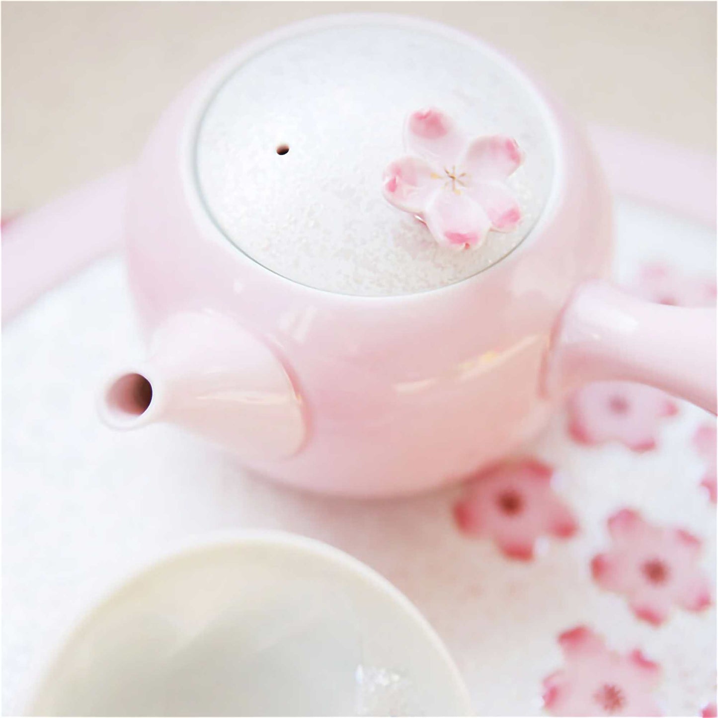 Cherry Blossom Handmade Teapot and Cup Set -  Pink - ZenwareCrafts