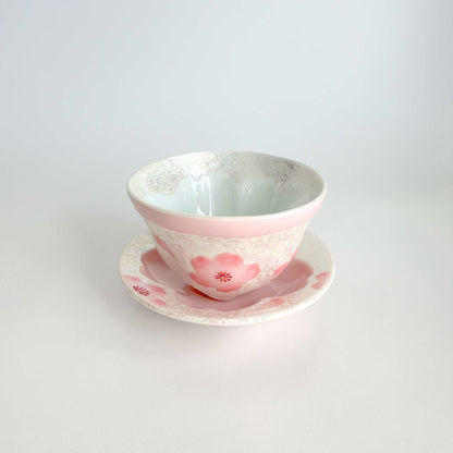 Cherry Blossom Handmade Teapot and Cup Set -  Pink - ZenwareCrafts