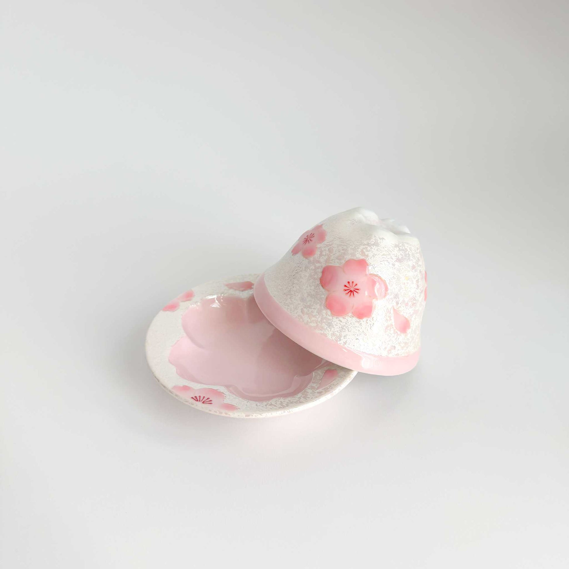 Cherry Blossom Handmade Teapot and Cup Set -  Pink - ZenwareCrafts