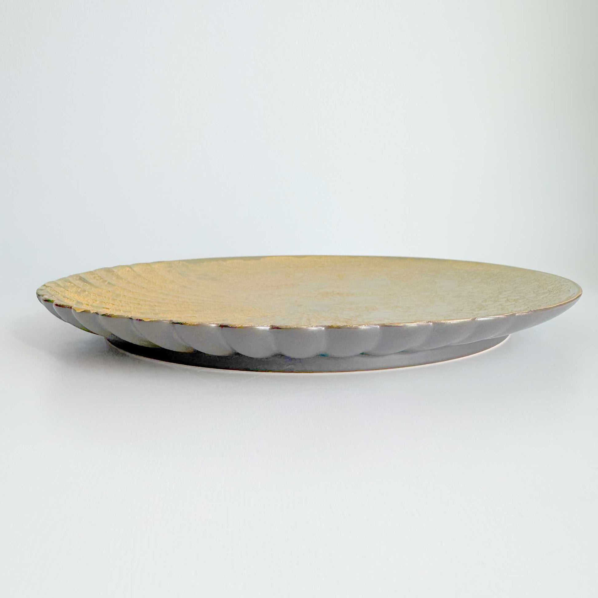 Ocean Bubble Handmade Plate - Large 9.0 in Gold - ZenwareCrafts