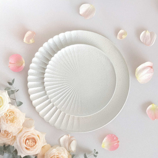 Ocean Bubble Handmade Plate Set - White - ZenwareCrafts