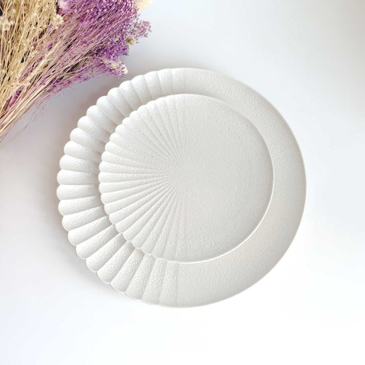 Ocean Bubble Handmade Dinnerware Set - White - ZenwareCrafts