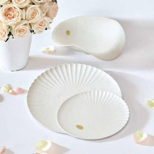 Ocean Bubble Handmade Dinnerware Set - White - ZenwareCrafts